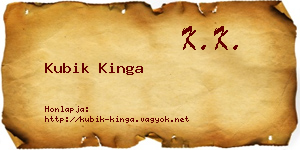 Kubik Kinga névjegykártya